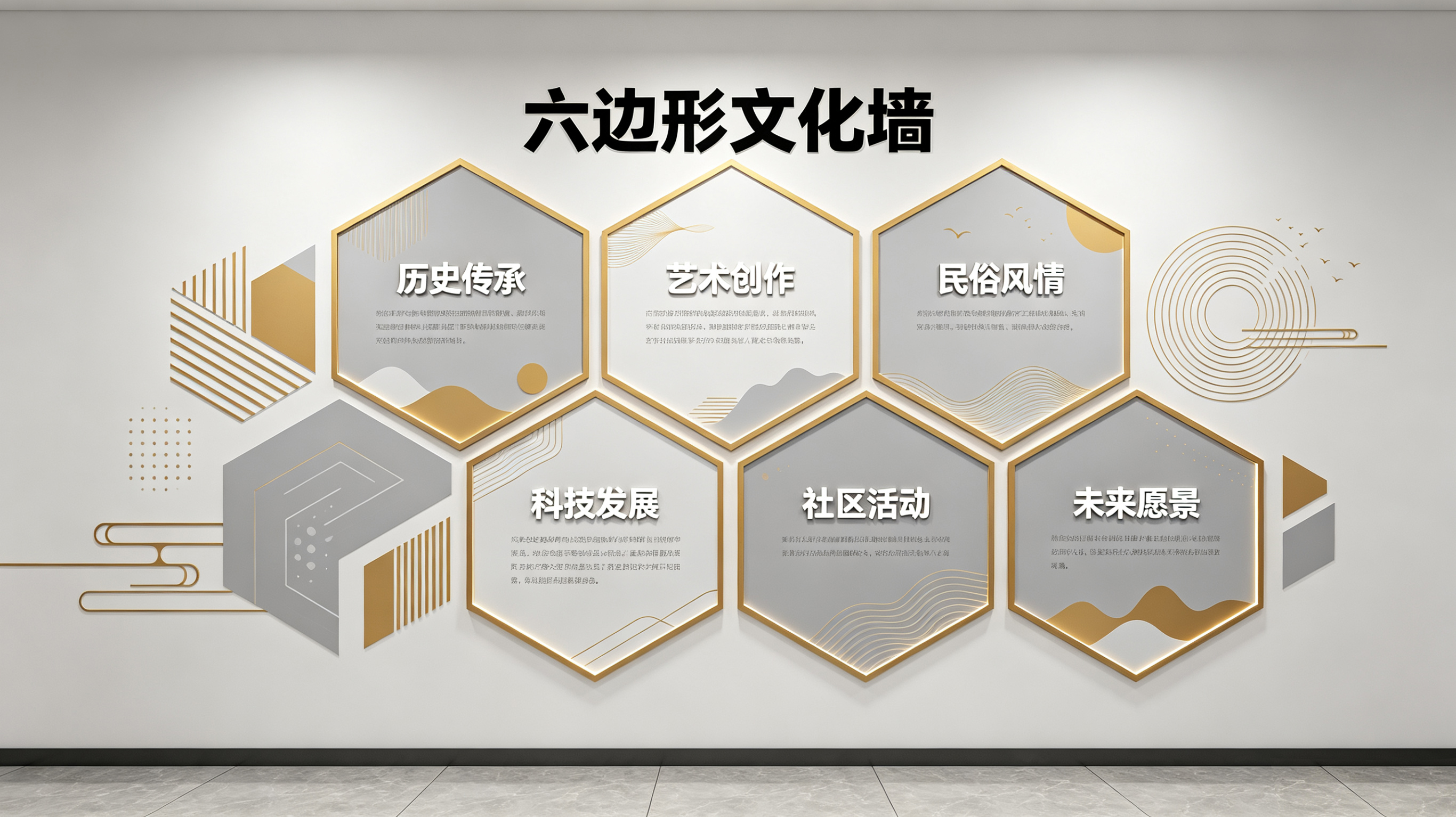 林州企业文化墙 | 六边形信息美学